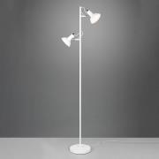 Roxie vloerlamp, draaibaar, 2-lichts, mat wit
