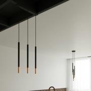 Euluna Thalassa hanglamp 3-lamps G9 zwart/koper lang