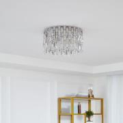 Lucande plafondlamp Arcan, chroom, kristalglas, Ø 40 cm