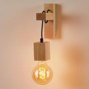 Wandlamp Jack van licht hout, hoekig