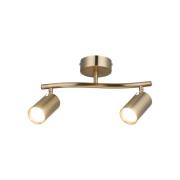 Plafondspot Spotte, antiek messing, 2-lamps