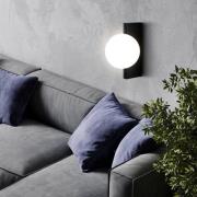 Maytoni Avant-garde wandlamp, glazen kap, zwart