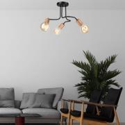 Envostar Joiy deck 3-lamps verdeeld zwart/hout