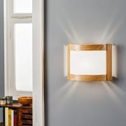 Zanna wandlamp van hout, hoogte 22 cm, licht eiken