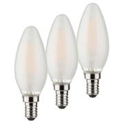 LED kaars E14 4W 2.700K 3 per set 470lm mat