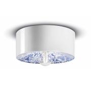 PI plafondlamp met bloemenmotief, Ø 25 cm blauw/wit