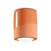 Plafondlamp PI, cilindervormig, Ø 12,5 cm oranje