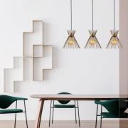 Hanglamp Kirpi 3089 3-fg. lineair Ø34cm goud