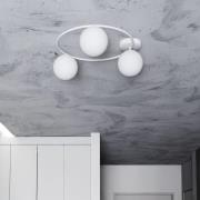 Plafondlamp Ascella, 3-lamps, wit/opaal