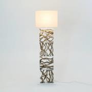 Vloerlamp Tremiti, houtkleurig/beige, hoogte 160 cm, hout