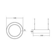 BRUMBERG Biro Cirkel Ring direct aan/uit 100cm zilver 3000 K