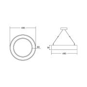 BRUMBERG Biro Cirkel Ring5 direct 45 cm, CA, CCT, zilver