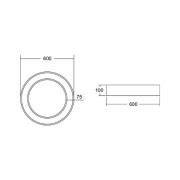 BRUMBERG Biro Cirkel Ring Plafond, Ø 60cm, DALI, zwart, 830