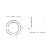 BRUMBERG Biro Cirkel Ring10 direct Ø 75 cm DALI zilver 840