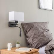 Wandlamp Harry, hoekig, zwart/zwart/wit