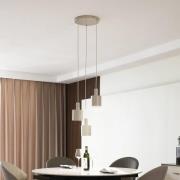 Lindby hanglamp Ovelia, beige, 3-lamps, ijzer, E27