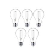 LED filament lamp E27 set van 5 7W 806 lm helder 2.700K