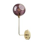 Ballroom Long wandlamp, paars, glas, handgeblazen