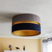 Plafondlamp Duo, marineblauw/grijs/goud, Ø60cm