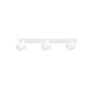 Razza plafondspot, wit, lengte 61 cm, 3-lamps, metaal