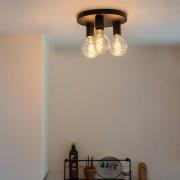 Plafondlamp Facil, 3-lamps, zwart