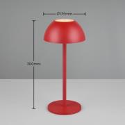 Ricardo LED tafellamp, rood, hoogte 30 cm, kunststof