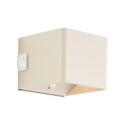 Buitenwandlamp Iseo, beige, breedte 10 cm, sensor