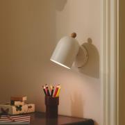 Wandlamp Gaston met snoer en stekker, metaal, wit