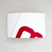 Wandlamp thuishaven van zeil, wit/rood