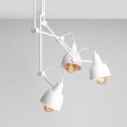 Plafondlamp 814, verstelbaar, 3-lamps, wit
