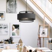 Hanglamp Bazely, Ø 40 cm, zwart, stof