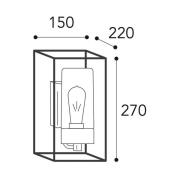 Buitenwandlamp Cubic³ 3364 nikkel antiek/helder