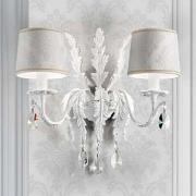 Witte wandlamp Angelis met Asfour-kristallen