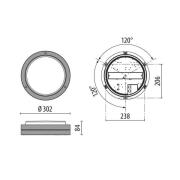 LED wandlamp Bliz Round 30 30W 3.000K antraciet