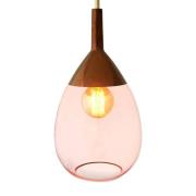 EBB & FLOW Lute glazen hanglamp rosé met koper