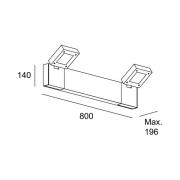 LEDS-C4 Modis buitenwand 2x16.6W CCT antraciet 80cm