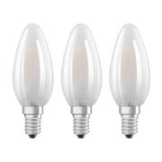 OSRAM LED-kaars E14 Classic B 4,2W 2.700K mat 3 stuks