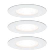Paulmann 3 spot Nova rond, IP44, dimbaar, wit
