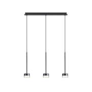 Tonic hanglamp, zwart/helder, bundel, 3-lamps, metaal, glas