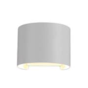 Buitenwandlamp Davos rond, wit, dimbaar, aluminium