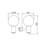 Bolvormige buitenwandlamp 157 met bewegingssensor