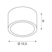 Plafondlamp SLV Rox, geborsteld aluminium, aluminium, Ø 12,5 cm