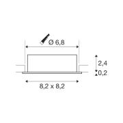 SLV Plafond inbouwlamp New Tria, zwart, aluminium, lengte 8,2 cm