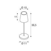 SLV LED oplaadbare lamp Vinolina Two, zwart, aluminium, Ø 11 cm, IP65