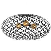 Hanglamp Wolfram, kap ovaal, 100 cm, zwart