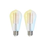 LUUMR Slimme LED E27 ST64 7W ZigBee Tuya Hue helder set van 2