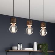 Envostar Terra hanglamp donker grenen 3-lamps hoekig