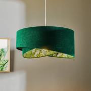 Hanglamp Vivien, groen met bloemenprint all-over