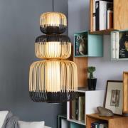 Forestier Hanglamp Bamboo zwart 3-lamps