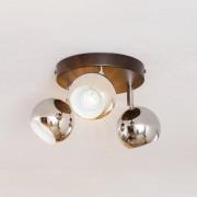 Cornet plafondspot, 3-lamps rond zwart/chroom